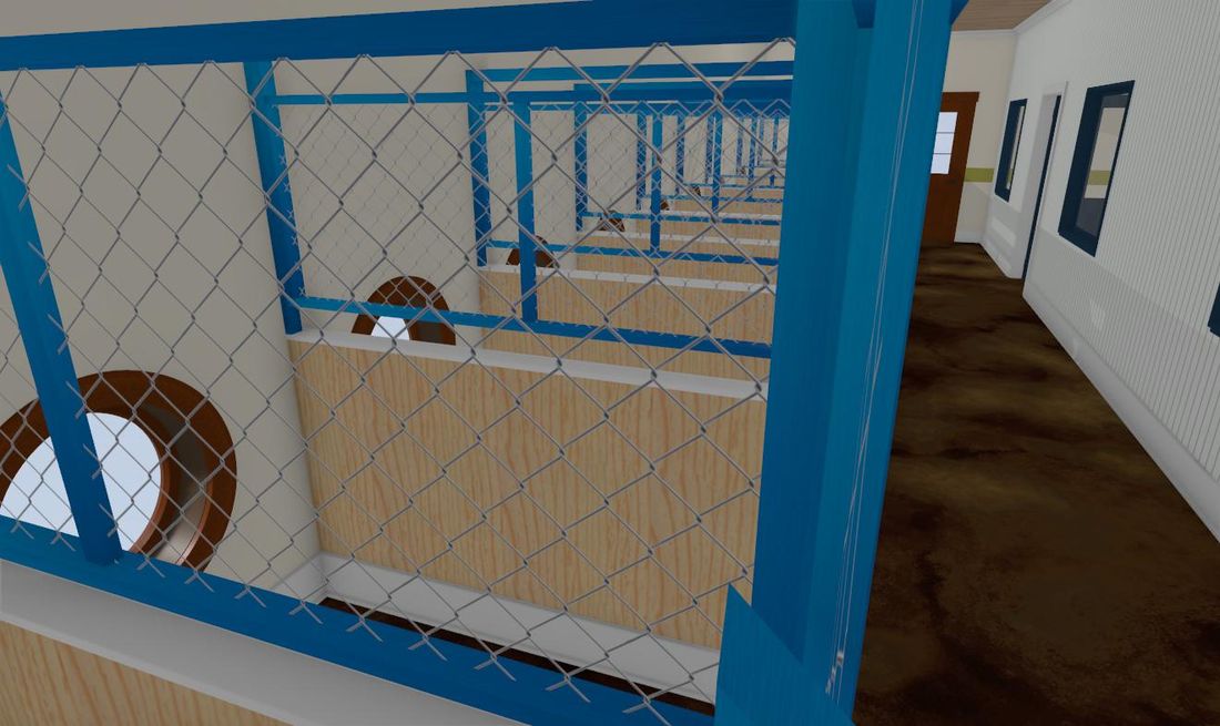 Interior of a private kennel