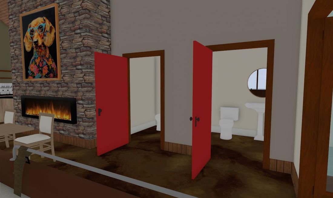 Café bathroom design