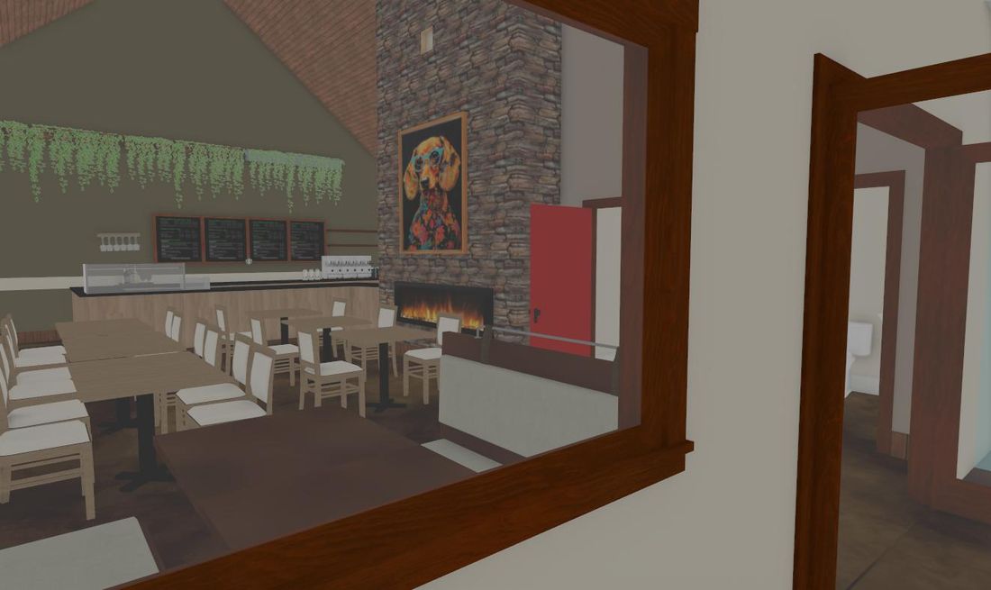 Café viewed from the open area