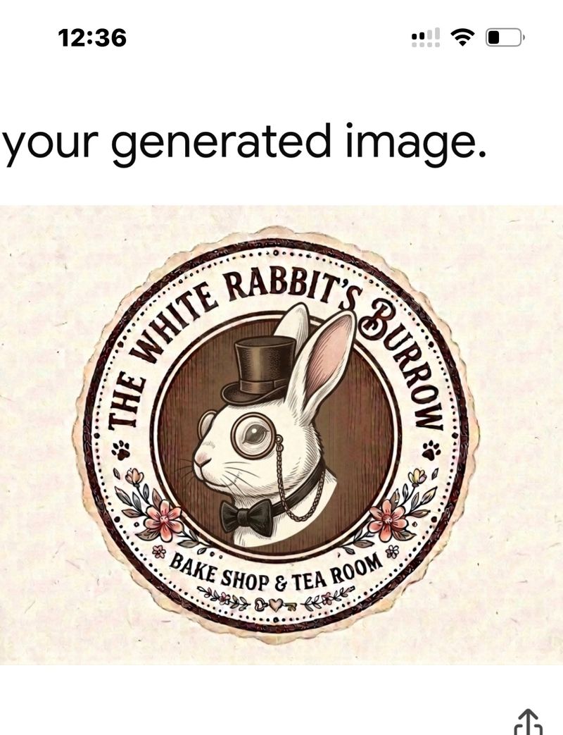 The White Rabbit's Burrow logo, concept three