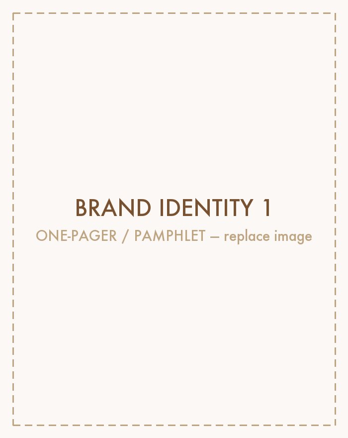 Placeholder for a brand identity one-pager