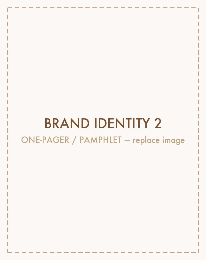 Placeholder for a brand identity pamphlet